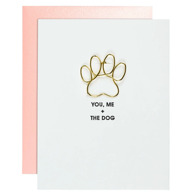 You Me + The Dog - Anniversary Paw Print Paper Clip Card