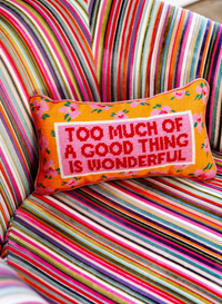 Too Much Of A Good Thing Needlepoint Pillow