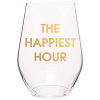The Happiest Hour Wine Glass