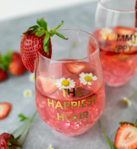The Happiest Hour Wine Glass