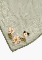 Sage Embroidered Floral Bandana