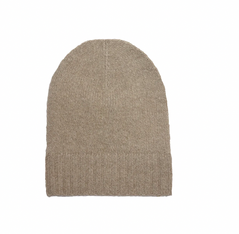 hatattack Cashmere Slouchy Beanie- Taupe