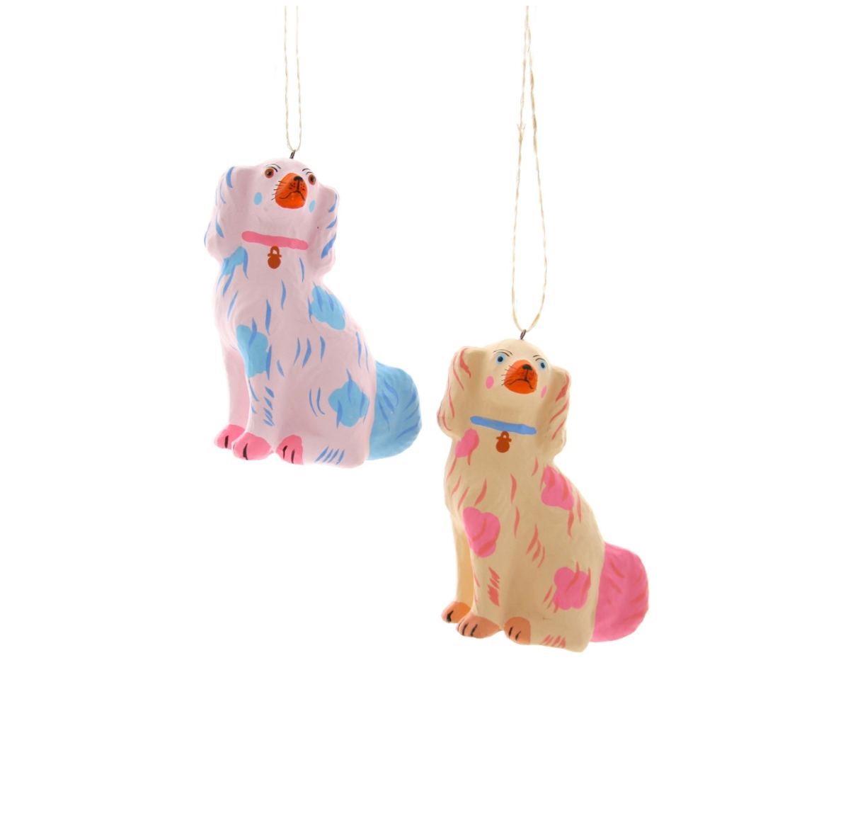 Pastel Staffordshire Dog Ornament