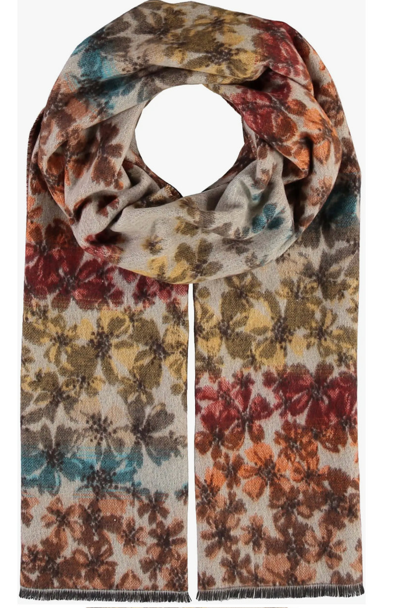 Camel Multi Floral Scarf
