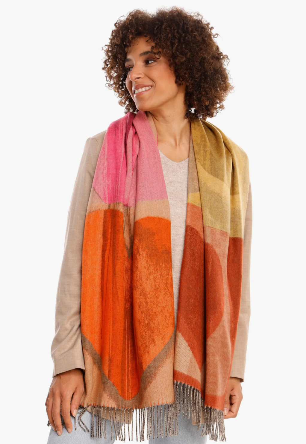 Brushstroke Hearts Oversized Scarf
