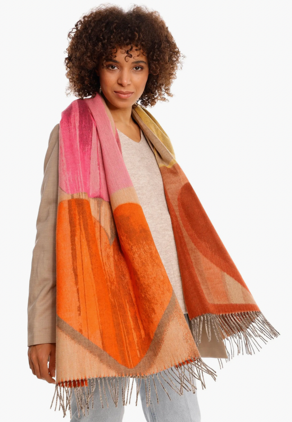 Brushstroke Hearts Oversized Scarf