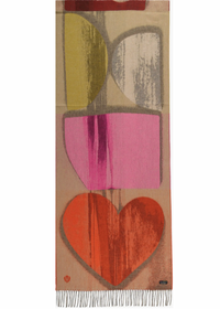 Brushstroke Hearts Oversized Scarf