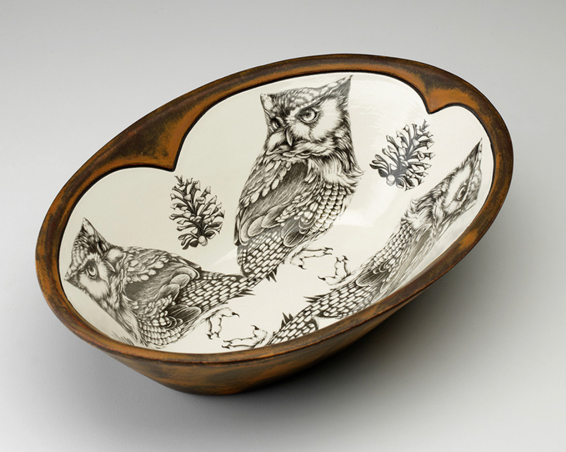 Screech Owl Large Serving Dish