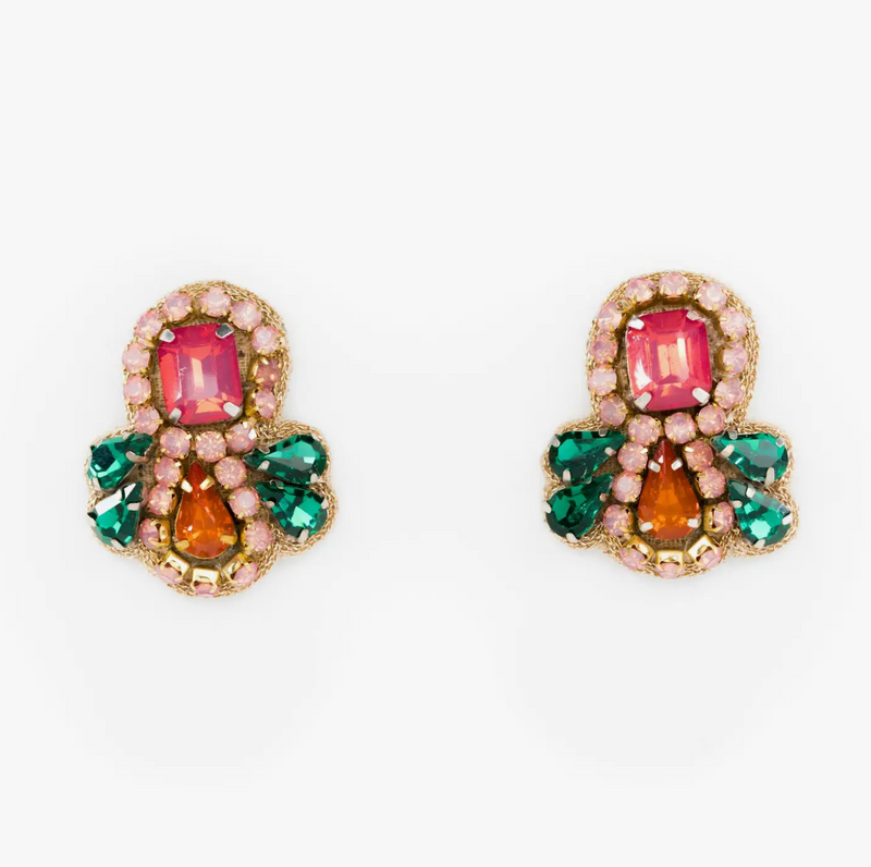 Sadie Studs in Pink/Orange/Emerald