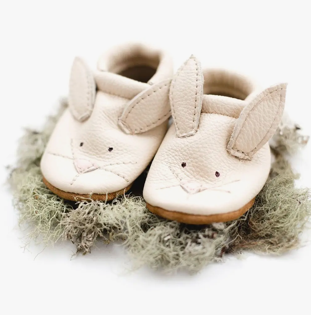 Cream Bunnies Leather Shoes