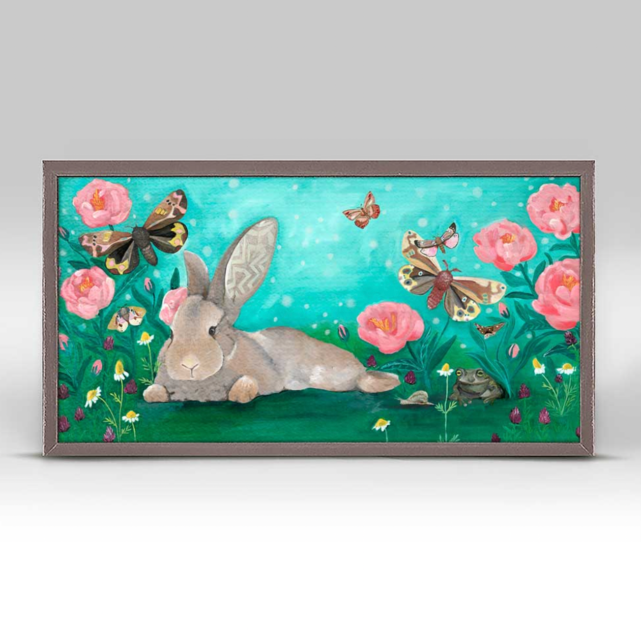 Restful Bunny Mini Framed Canvas