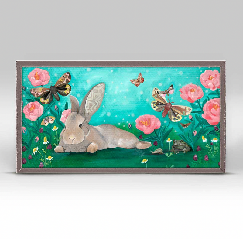 Restful Bunny Mini Framed Canvas