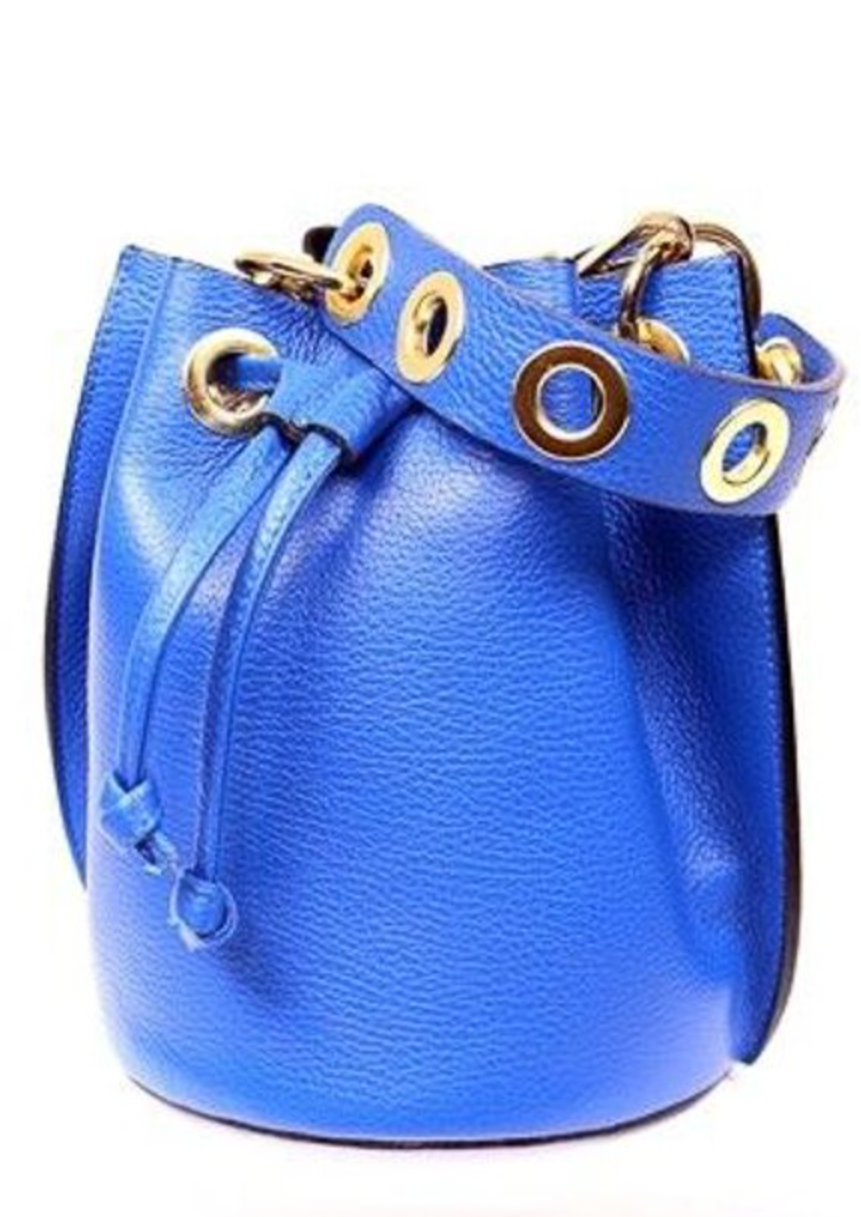 Big Bucket Leather Bag Cobalt