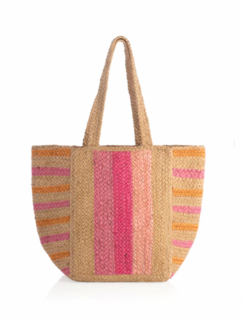 Pink & Orange Stripe Tote