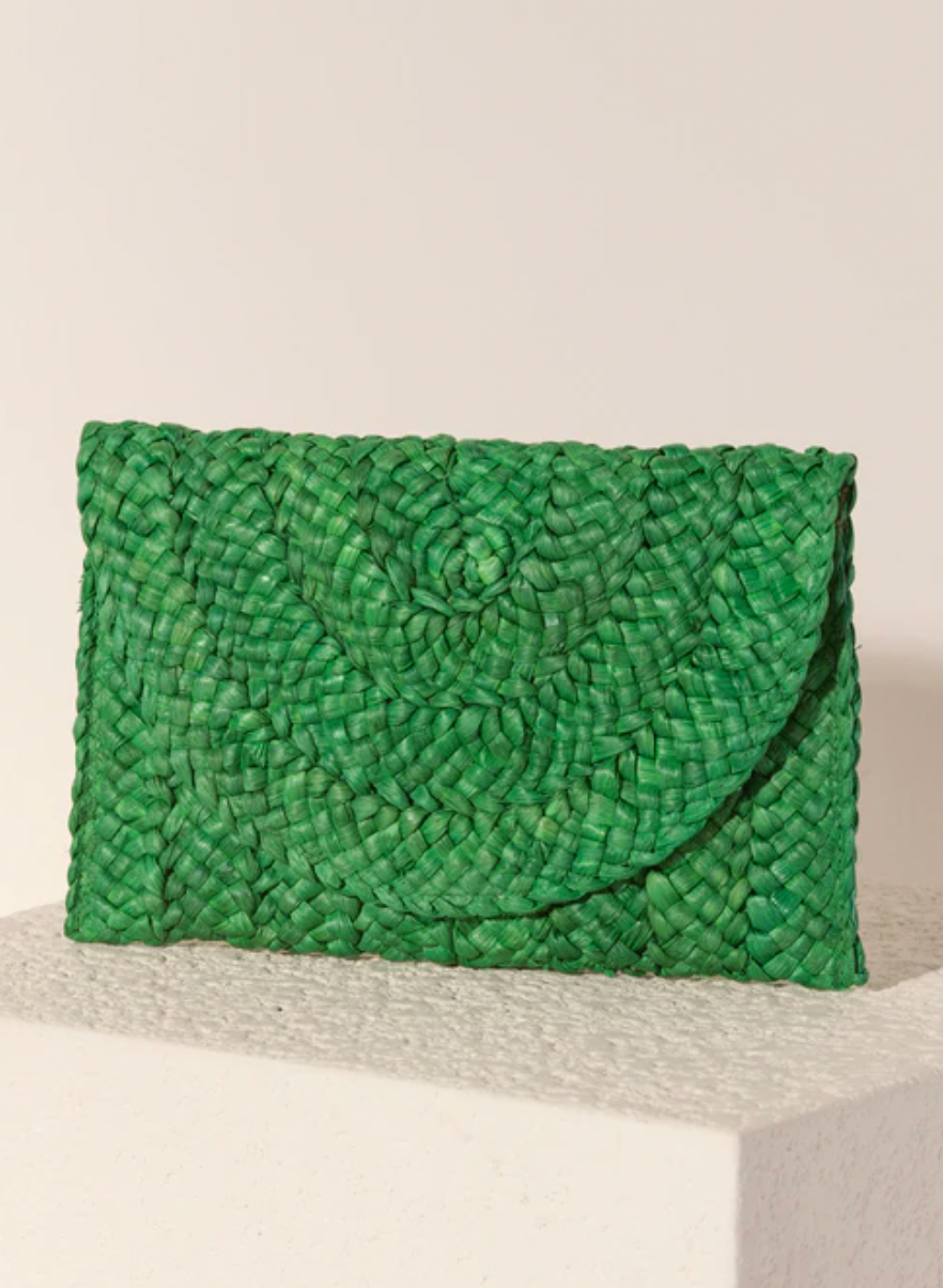 Green Woven Clutch – OMO Jewels & Gifts