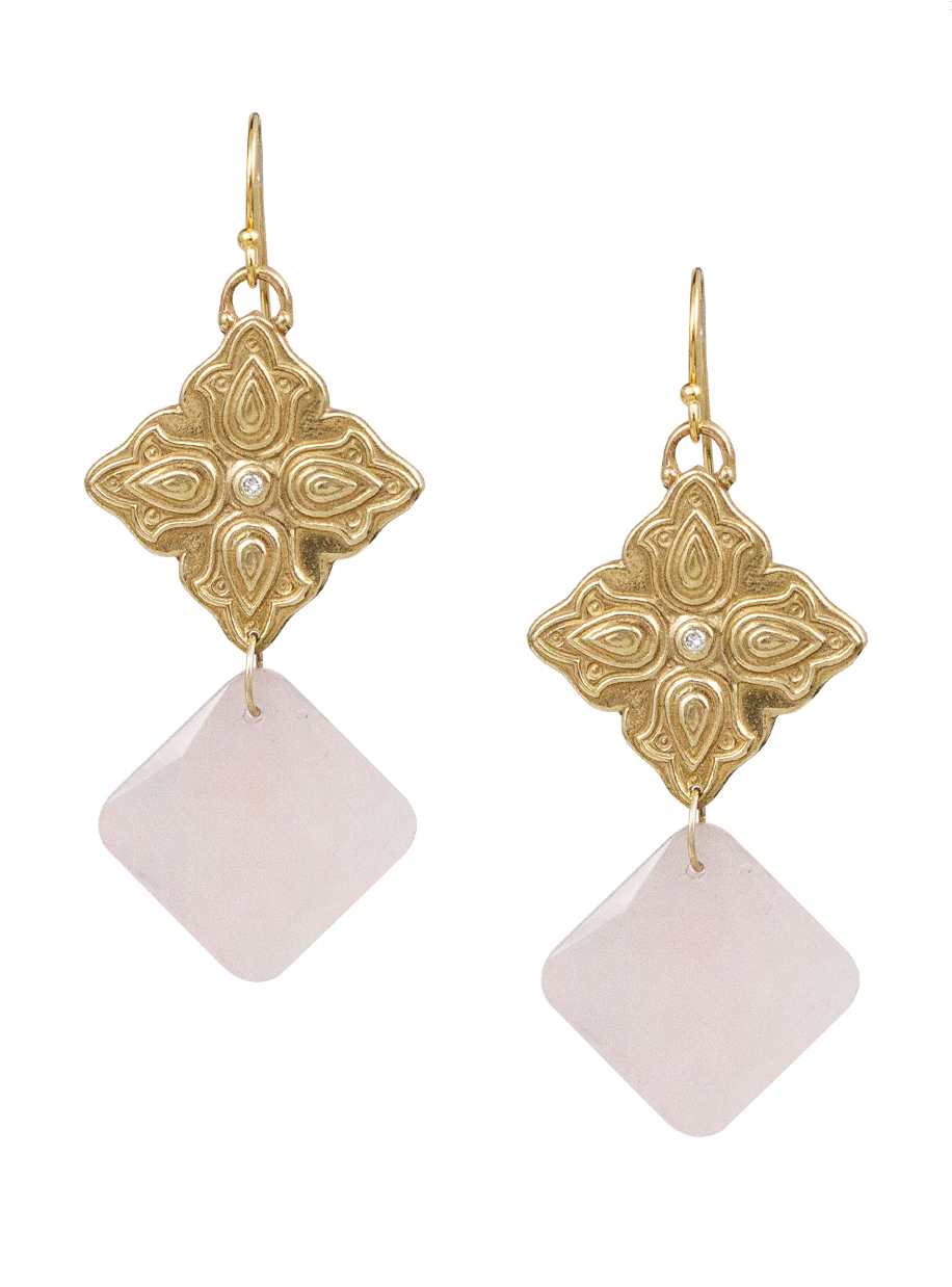 Magnolia Rose Quartz Earrings