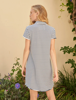 F&E Lauren Polo Dress White & Blue Stripe