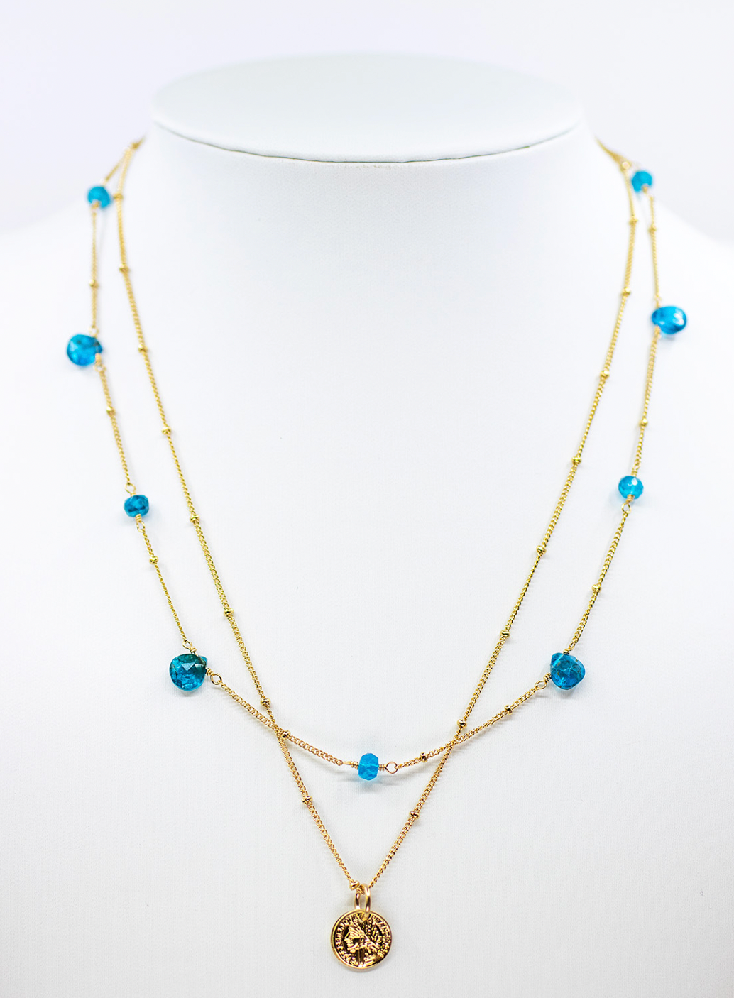 Apatite Delicate Disc Necklace